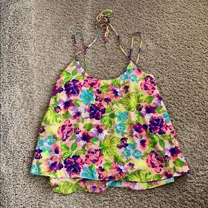 Neon Floral Blouse